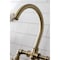 Kingston Brass KS2333NX Industrial Style Bridge Kitchen Faucet with Brass Sprayer, Antique Brass KS2333NX - alternate 3